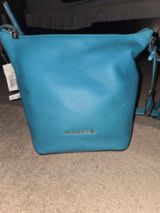 Michael Kors Teal Women's Leather Crossbody Bag - Picture 2 of 9